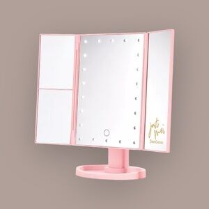 Baby-Pink Juicy Couture Tri-Fold LED Light Up Vanity Mirror